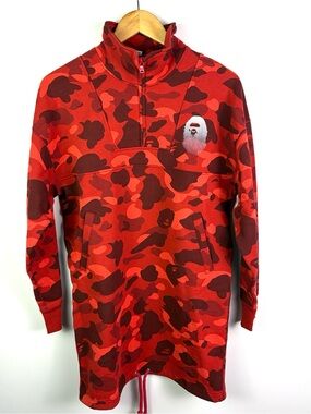 NWT A Bathing Ape Red Camo sweatshirt dress size XS